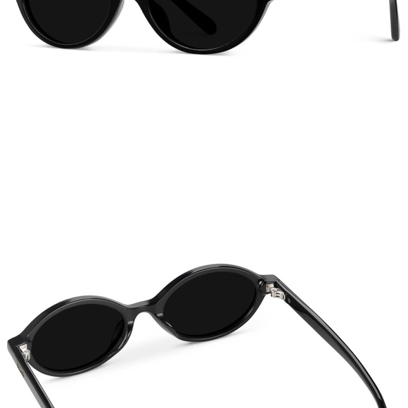 SELENE - NEW - Black Oval Sunglasses - Picture 3 of 7